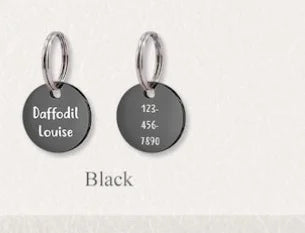 Personalized Mini Pet ID Tag - Engraved Stainless Steel Nameplate for Cat Puppy Kitten - Anti-Lost Custom Pet Tag with Quick Release Ring
