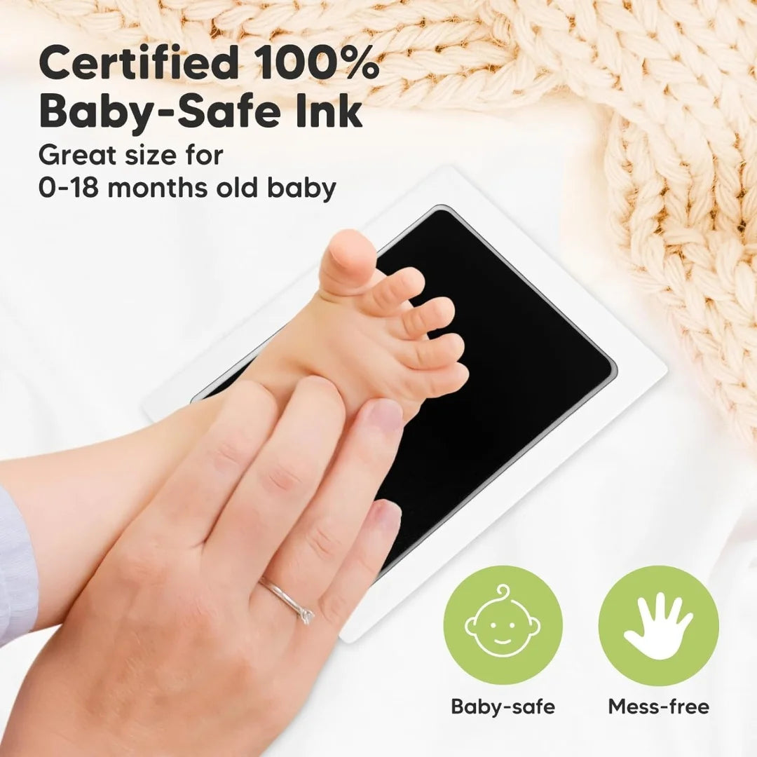 Inkless Baby Handprint and Footprint Keepsake Kit 1 Clean-Touch Ink Pad 2 Imprint Cards for Newborns and Pets
