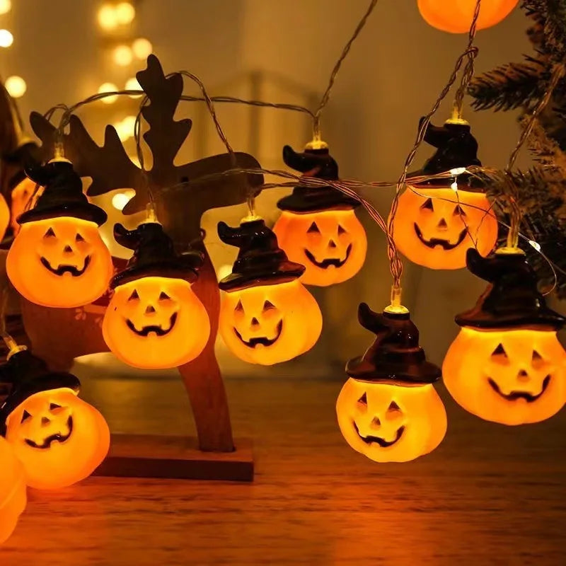 Pumpkin String Lights LED Pumpkin Lanterns – Warm White Halloween Decor, Battery & USB Options, Multiple Lengths (5ft/10ft/20ft/33ft)