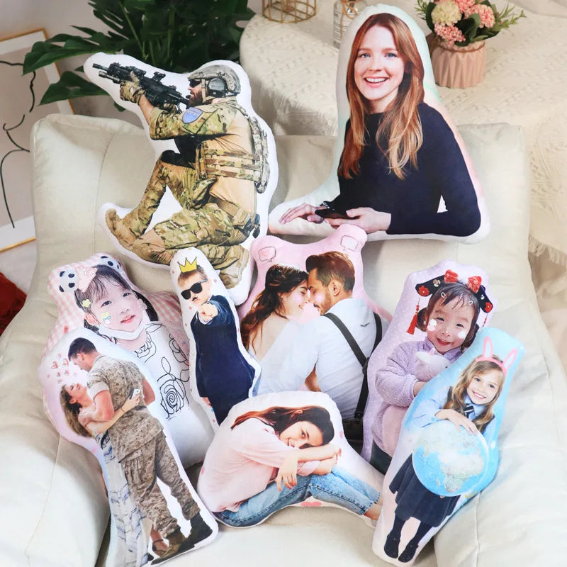 Personalized Photo Human-Shaped Pillow - Custom Couple & Boyfriend Lifesize Cushion Gift