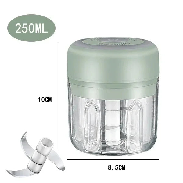 USB Rechargeable Electric Garlic Chopper & Crusher, Mini Portable Food Chopper 250/100 ml (8.5/3.4 fl oz)