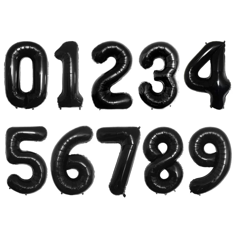 32-Inch (81 cm) Multicolor Foil Number Balloons 0-9 Helium-Compatible Birthday & Anniversary Party Decorations