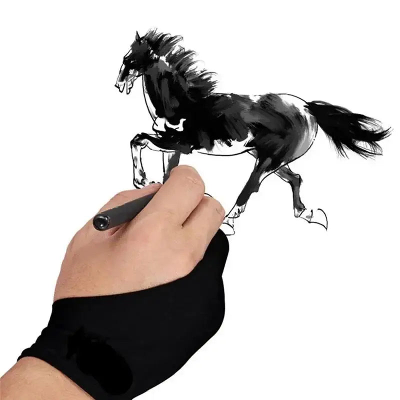 Two-Finger Drawing Glove — Anti-Fouling Anti-Touch Artist Glove for Graphics Tablet & iPad (Left or Right Hand)