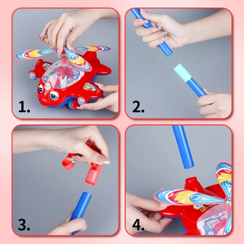 Outdoor Push-Along Baby Walker Plane Car Toy – Hand-Push Toddler Walker for Kids