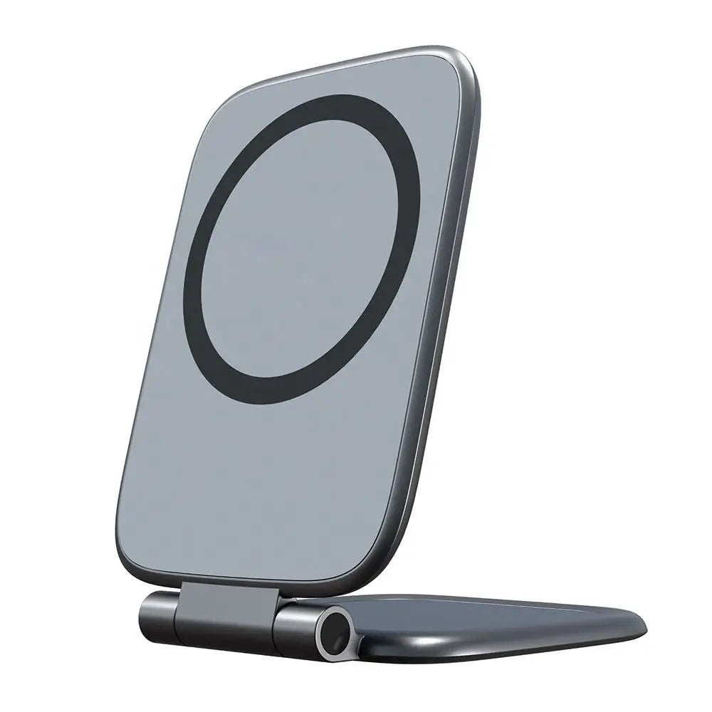 Foldable Magnetic Phone Stand with Strong Adhesive Mount for Car Dashboard and Desk, Compatible with Magnetic Cases