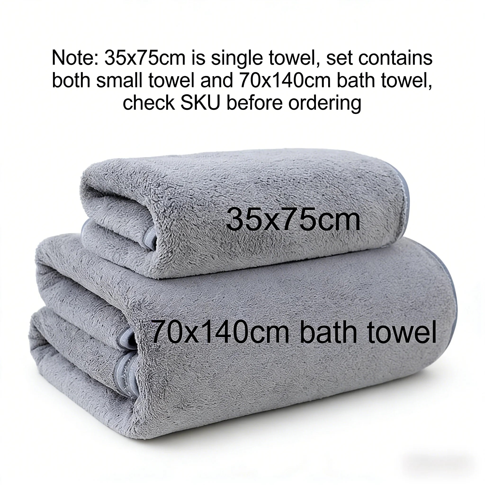 Coral Fleece Thickened Towel Set - Soft Absorbent Bath & Face Towels for Home & Gym