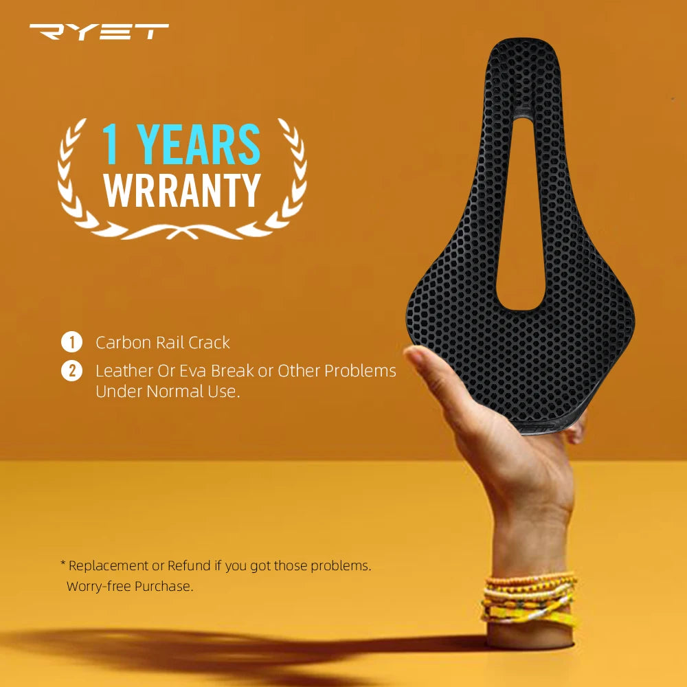 3D Printed Carbon Fiber Bicycle Saddle 255x150mm (10 x 5.9 in) – Ultralight Hollow Breathable MTB & Road Bike Seat