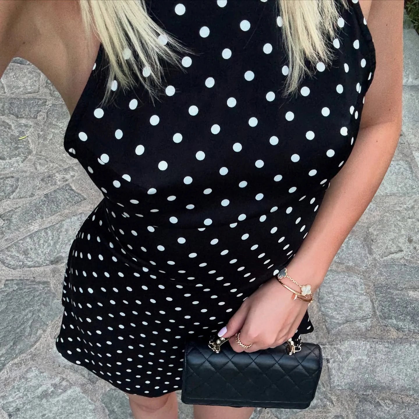 Polka Dot Halter Mini Dress - Backless Sleeveless A-Line Party & Summer Vacation Dress