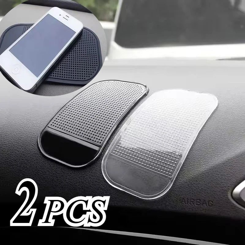 2-Pack Car Dashboard Anti-Slip Silicone Sticky Pads Universal Reusable Phone Mat