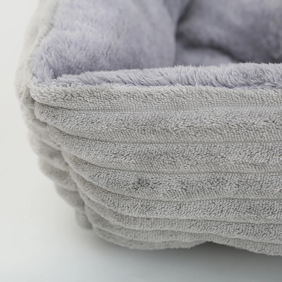 Plush Square Pet Bed for Dogs & Cats, Calming Kennel Sofa Cushion in Multiple Sizes (XS-XXL)