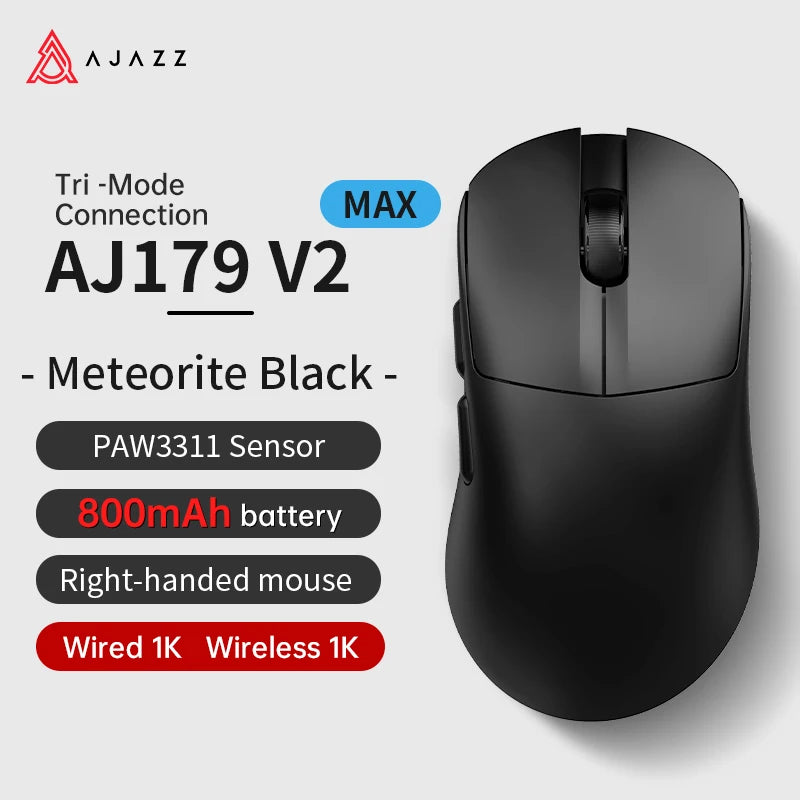 Wireless Gaming Mouse 2.4GHz & Bluetooth - Right-Hand Ergonomic, 26,000 DPI Optical Sensor, Battery Powered