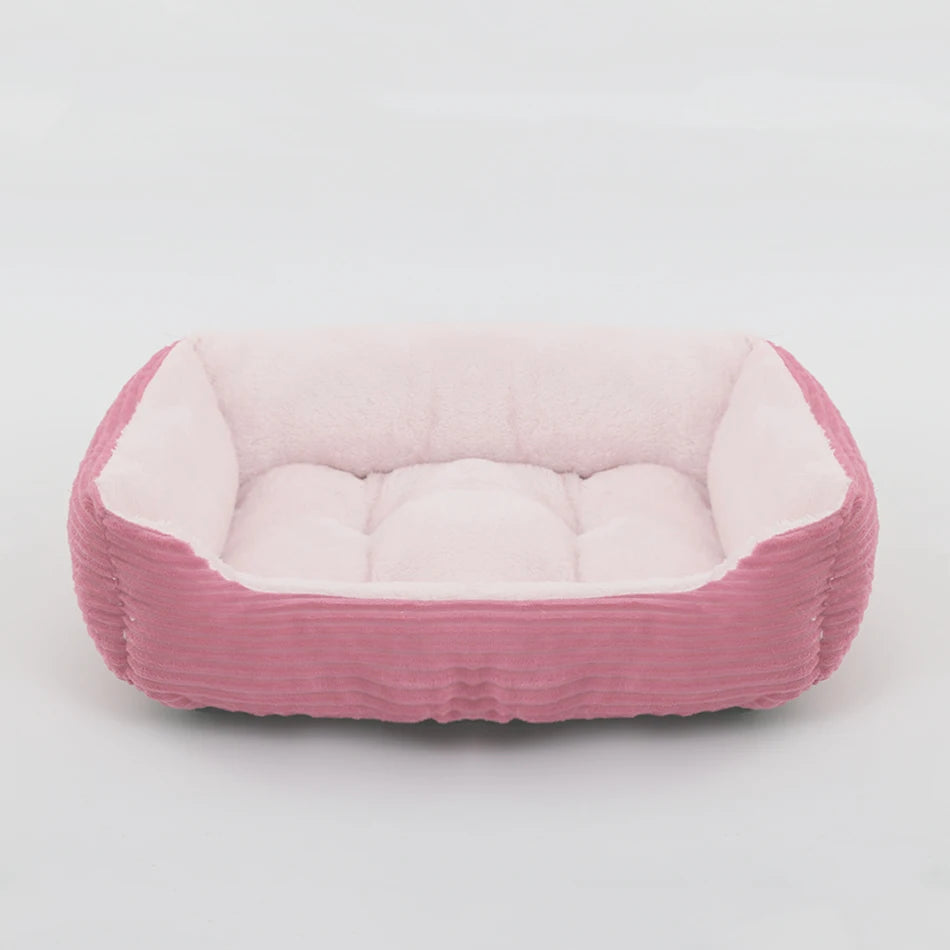 Plush Square Pet Bed for Dogs & Cats, Calming Kennel Sofa Cushion in Multiple Sizes (XS-XXL)