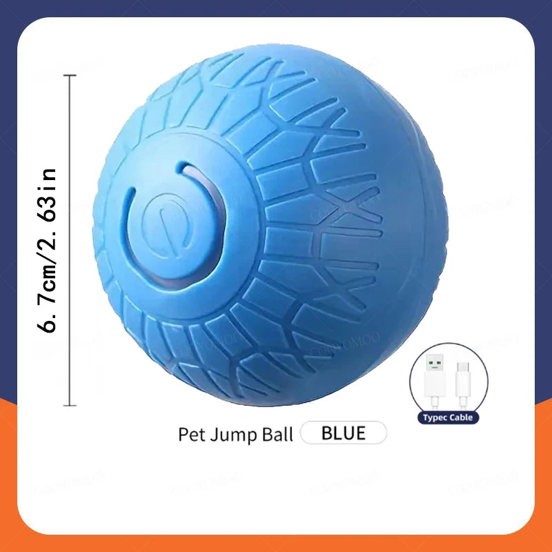 Automatic Interactive Dog Toy Ball USB Rechargeable Rolling Bouncing Chew Toy for Puppies to Large Dogs — Sizes 5.2 cm / 6.7 cm (2.05 in / 2.64 in)