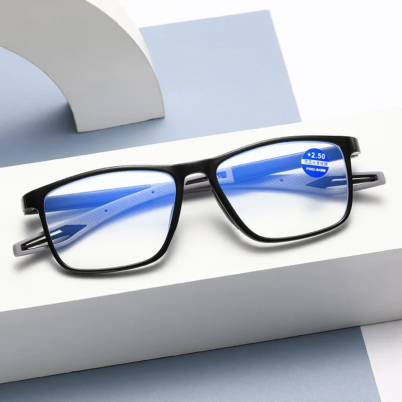 Anti-Blue Light Reading Glasses for Men and Women – Unisex Large Frame with Optical Stand