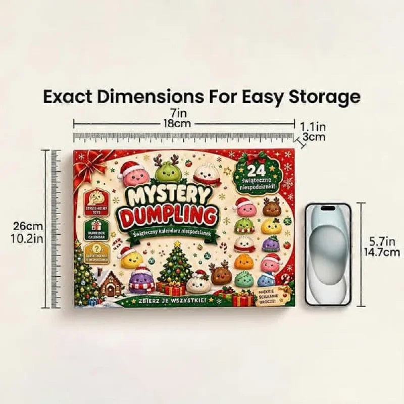 Christmas Squishy Advent Calendar 24-Day Dumpling Fidget Toy Blind Box, Stress Relief Surprise Gift for Kids & Girls