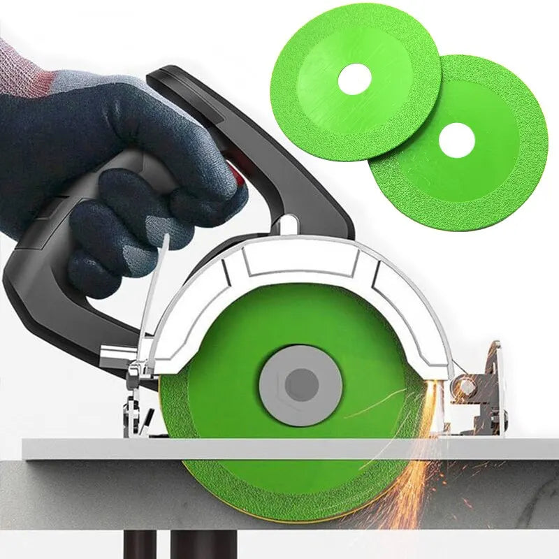 100mm (3.94 in) Ultra-Thin Diamond Cutting Blade - Green Brazing 2-Pack for Ceramic, Glass, Tile & Jade