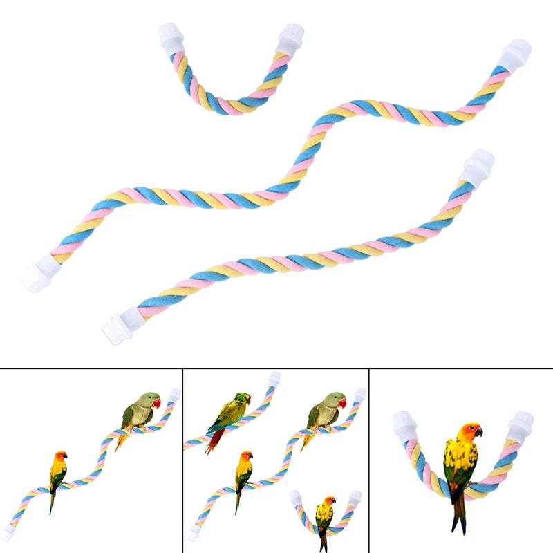 Parrot Cotton Rope Climbing Toy & Cage Swing – Sturdy Chew & Climb Toy, Sizes S/M/L (9.6in/24.5cm, 16.3in/41.5cm, 23.6in/60cm)