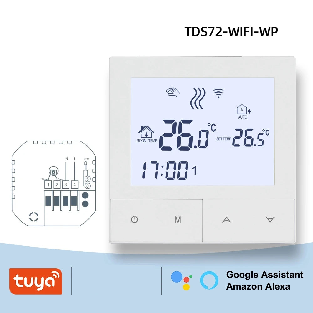8-Channel Wired Underfloor Heating Hub Controller for Water Floor Heating — 3A Thermostat Load, Works with WiFi Thermostats (Tuya/Smart Life)