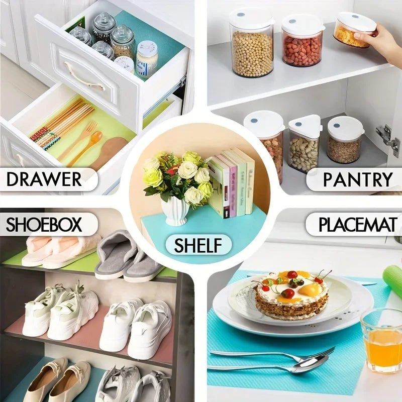 4-Pack EVA Refrigerator Shelf Liners 29 x 45 cm (11.4 x 17.7 in) Waterproof Washable Non-Slip Fridge & Drawer Mats