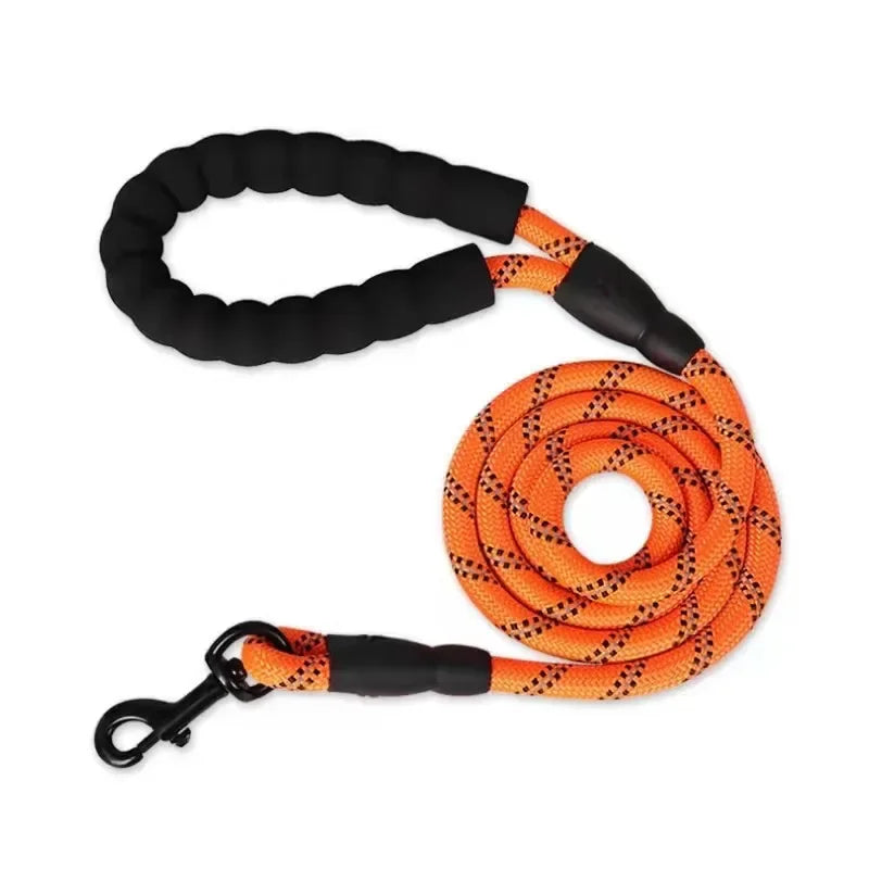 Reflective Heavy-Duty Dog Leash – Nylon Anti-Pull Leash for Small, Medium & Large Dogs