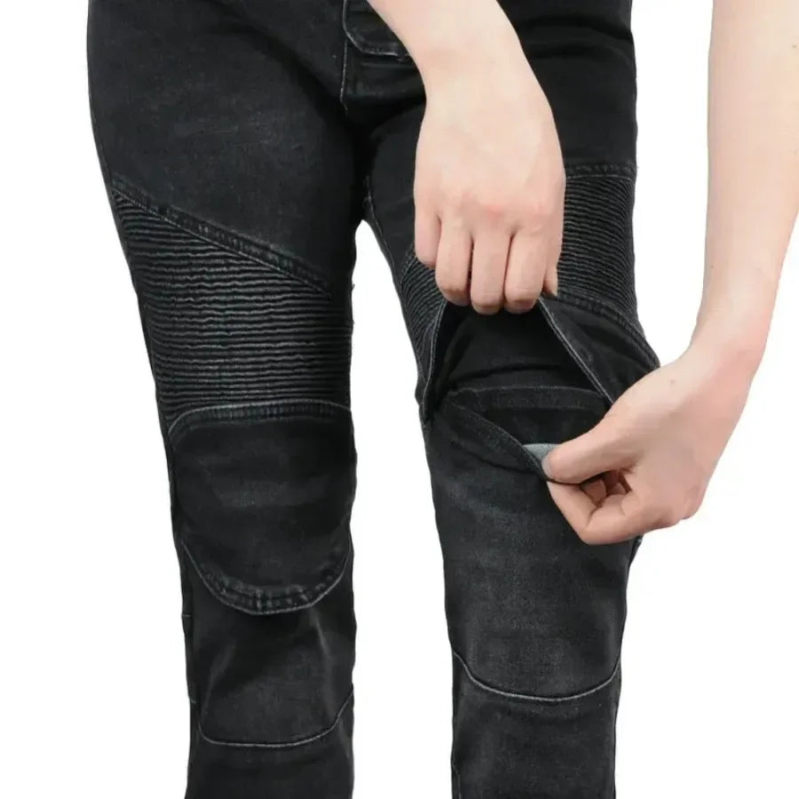 Women's Motorcycle Riding Jeans - Protective Moto Pants, Waterproof & Windproof Touring Trousers