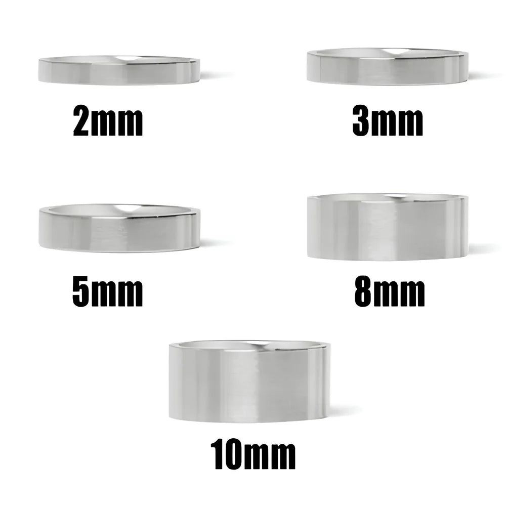 8mm Matte Stainless Steel Unisex Gothic Punk Ring