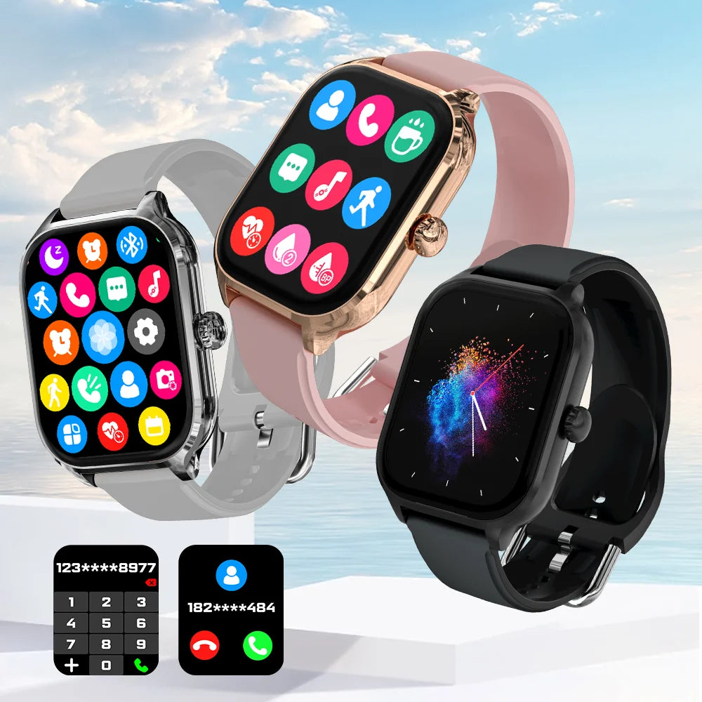 Bluetooth Smartwatch with Speaker — Answer Calls, Heart Rate & SpO2 Monitor, Calorie & Sleep Tracker, 2.01-inch Square Display