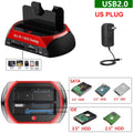 10-in-1 Dual-Bay HDD Docking Station USB 3.0 (5Gbps) for 2.5"/3.5" HDD & SSD, TF/SD Card Reader with 12V 3A Adapter