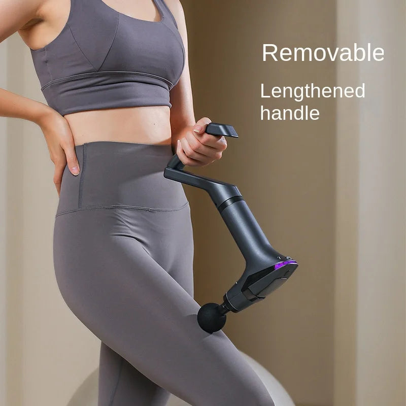 Long-Handle Deep Tissue Massage Gun – Percussion Muscle Relaxation, 12-Speed Rechargeable with USB-C