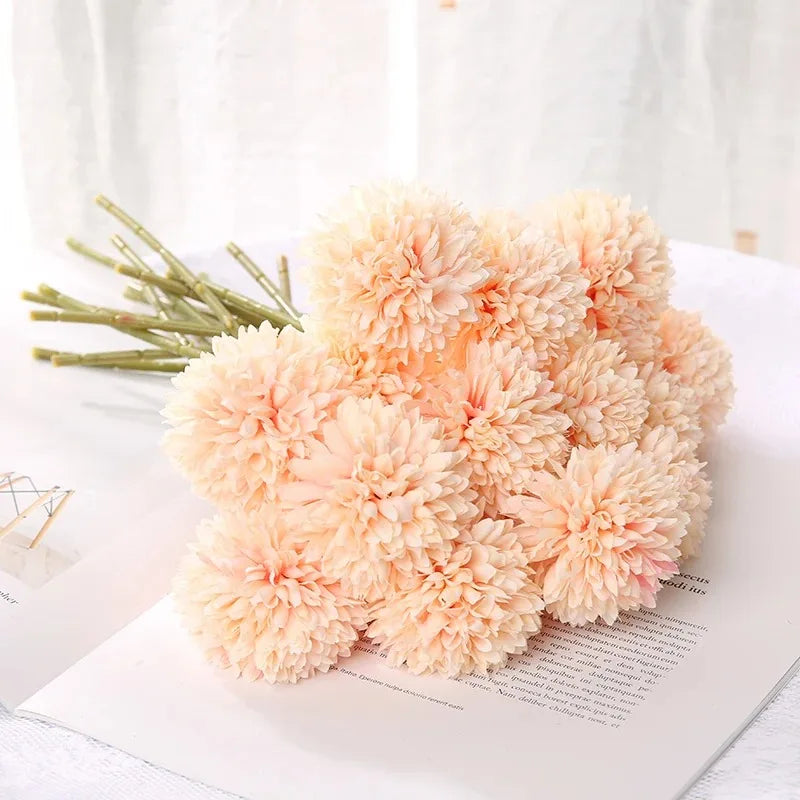 3/6-Piece Silk Hydrangea Artificial Flower Bouquet - Boho Stems for Home, Bedroom & Wedding Decor