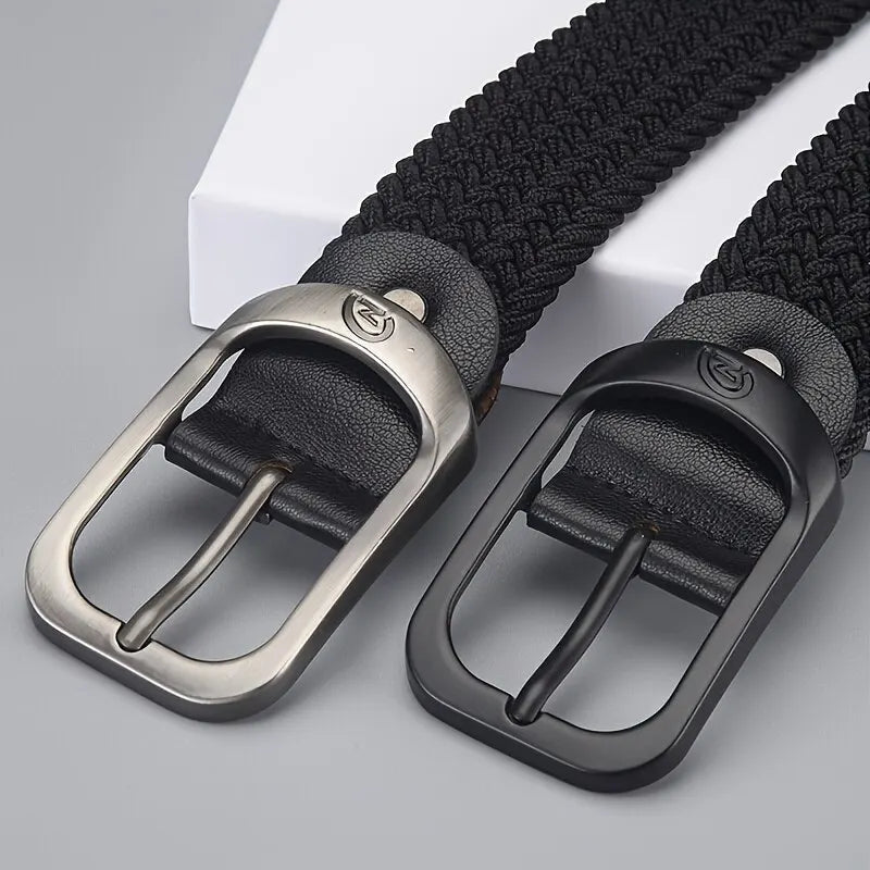 Woven Elastic No-Hole Belt – Unisex Stretch Adjustable Belt for Outdoor, Climbing & Work (3.3 cm / 1.3 in)