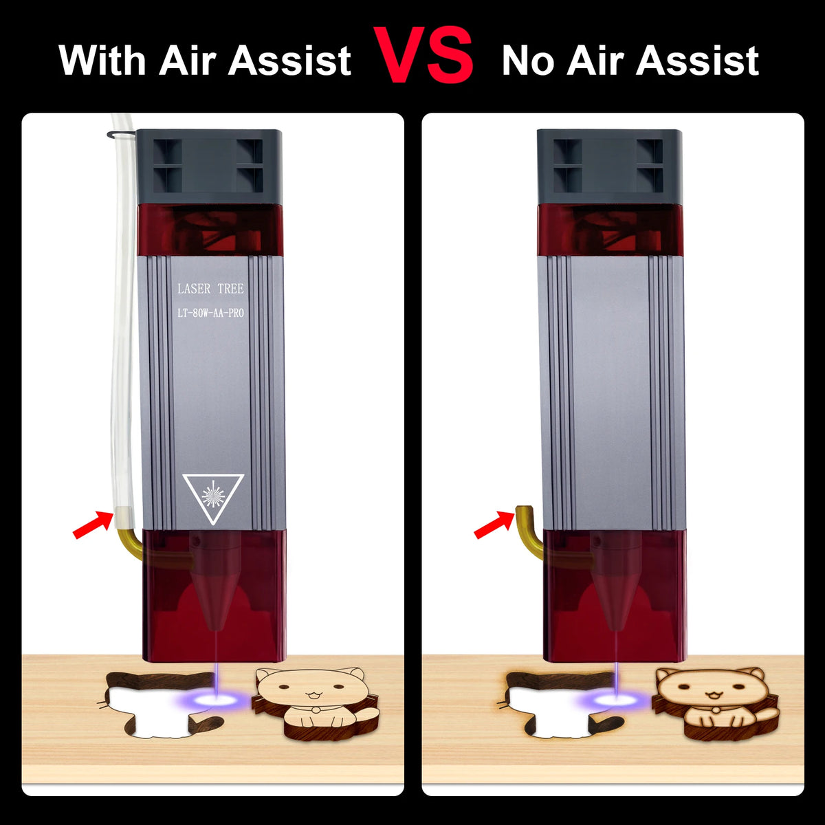 Air Assist TTL Laser Module 5W 10W 20W Laser Head for Engraving & Cutting Machines, Woodworking DIY