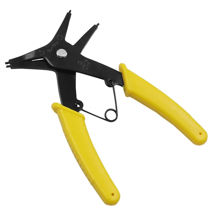 Dual-Purpose Internal External Circlip Pliers Spring-Loaded 2-in-1 Snap Ring Tool for 10–40 mm (0.39–1.57 in) Circlips