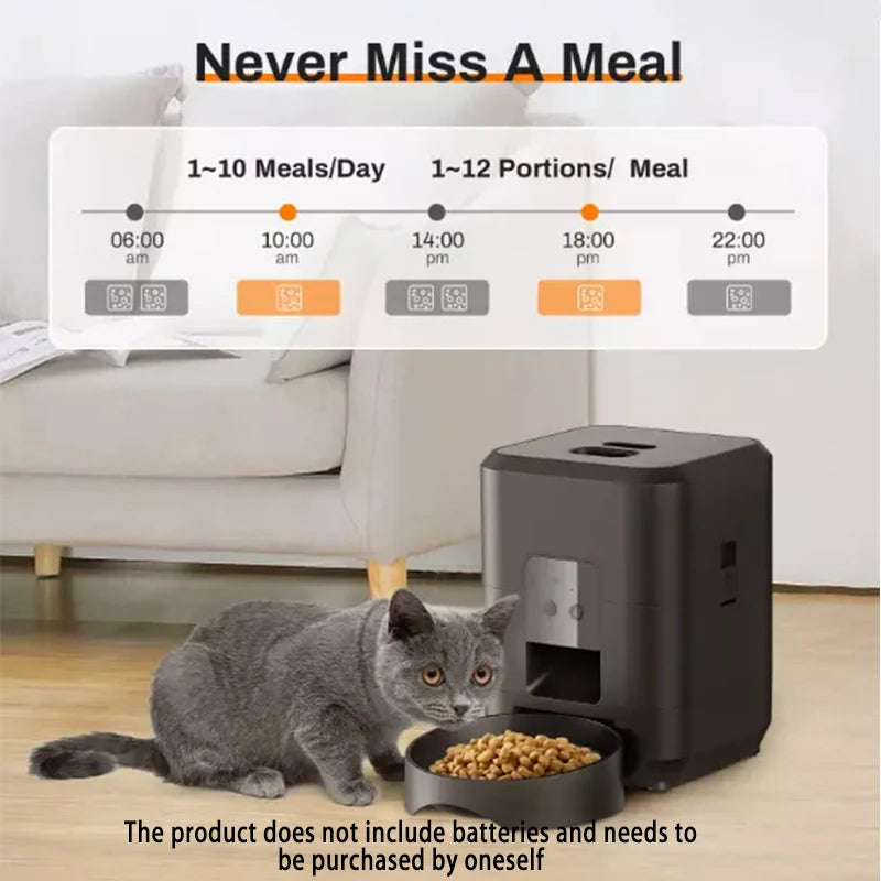 2L (2000g) Automatic Pet Feeder — Smart Programmable Food Dispenser for Cats & Dogs with Portion Control & Voice Recording