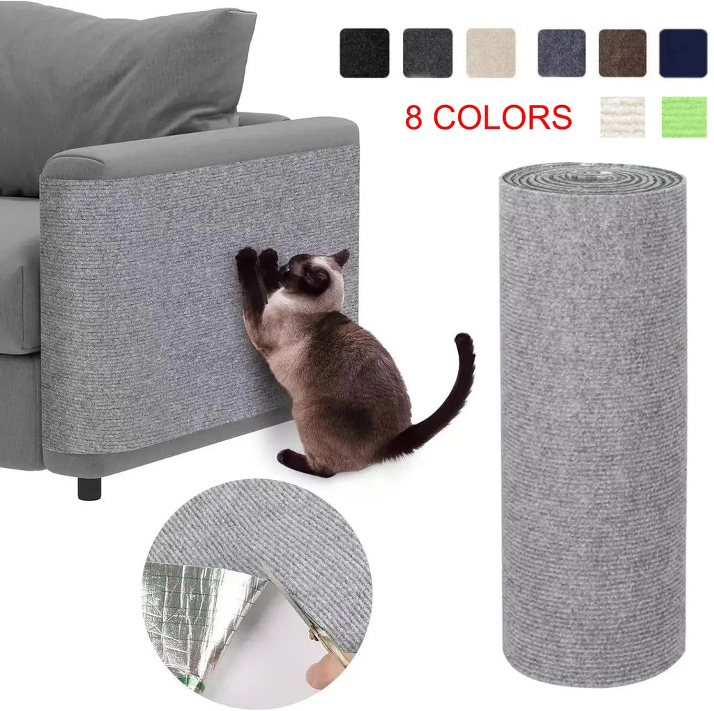 Trimmable Self-Adhesive Cat Scratching Mat – Carpet Sofa & Corner Furniture Protector