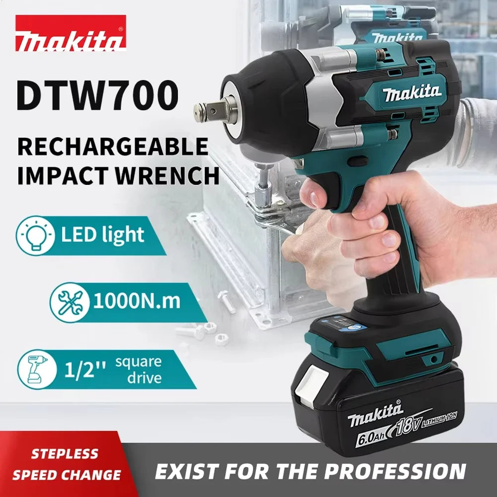 18V Brushless Cordless Impact Wrench 1000 N·m (737 lb·ft) High Torque Drill & Screwdriver