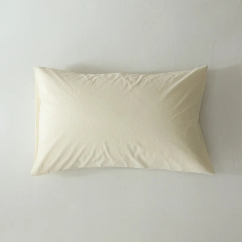 Washed Cotton Striped Pillowcase - 100% Cotton Envelope Pillow Cover, Breathable, 48 x 74 cm (19 x 29 in) - Single
