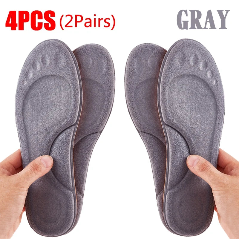 Ultra-Soft Latex Insoles with 4D Arch Support – Cushioned Running & Walking Insoles (2 Pairs, Fits EU 35–46 / 8.7–11.6 in / 22–29.5 cm)