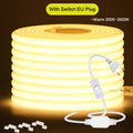 220V COB LED Strip Light 288 LEDs/m IP65 Dimmable with Switch or Dimmer Plug — 3000K 4000K 6000K Waterproof Indoor/Outdoor