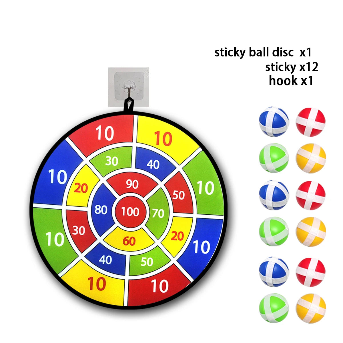 12-Pack Sticky Ball Dart Disc Set – 36 cm (14.2 in) Suction Sticky Balls for Kids, Indoor & Outdoor Party Game, Birthday Gift