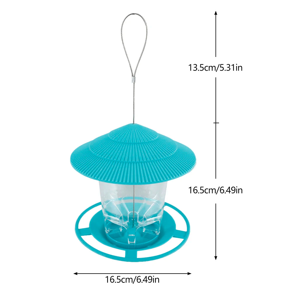 Large Hanging Bird Feeder 2.6 lb (1.2 kg) Hexagonal Peanut & Seed Dispenser with Perches, Outdoor Garden Feeder