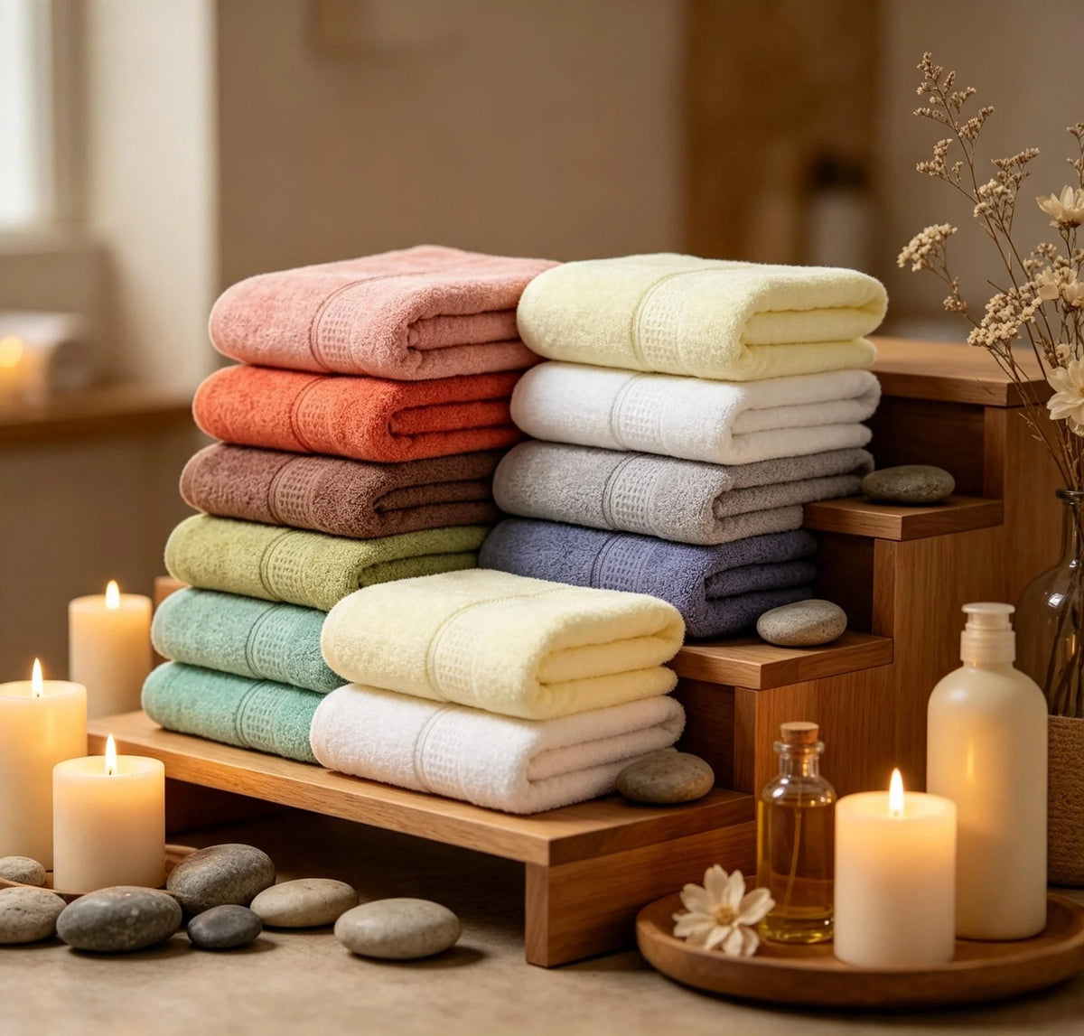 100% Cotton White Hand Towels 35 x 70 cm (13.8 x 27.6 in) Thick Terry Bath Towels for Gym Travel Sport