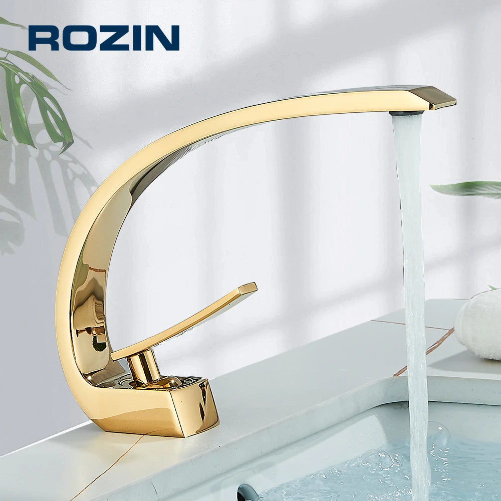 Brass Deck-Mount Basin Faucet Single Hole - Single-Handle Hot & Cold Mixer Tap, Chrome Finish