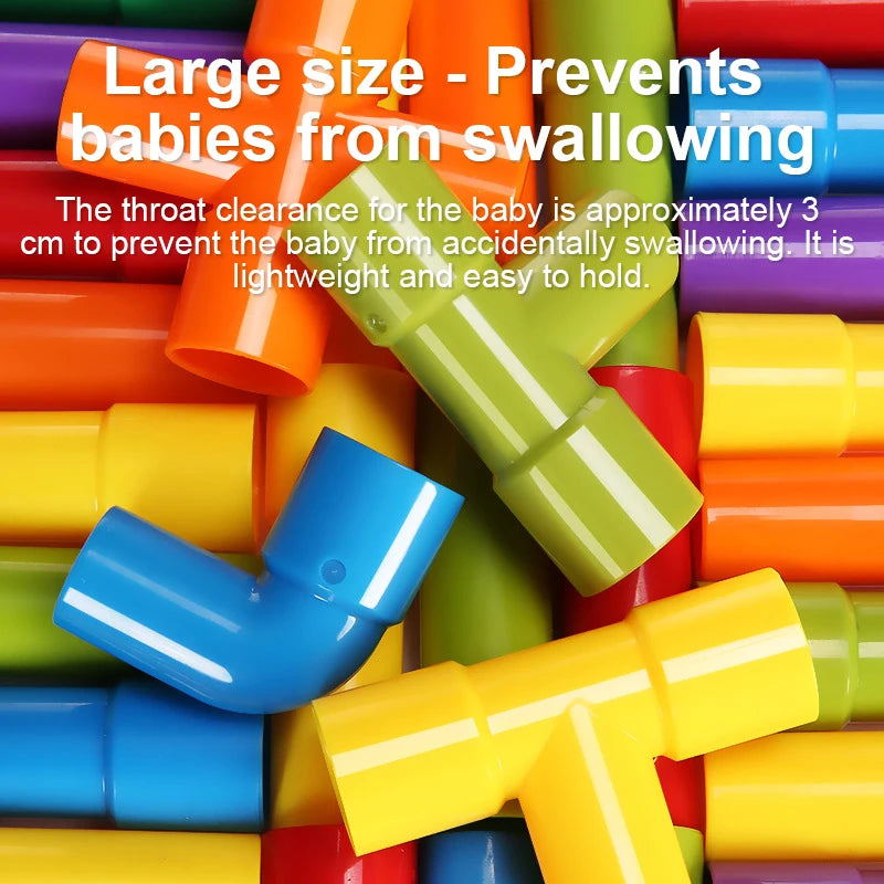 Marble Run Pipeline Building Block Toy for Kids Water Pipe Splicing Puzzle STEM Brain Development