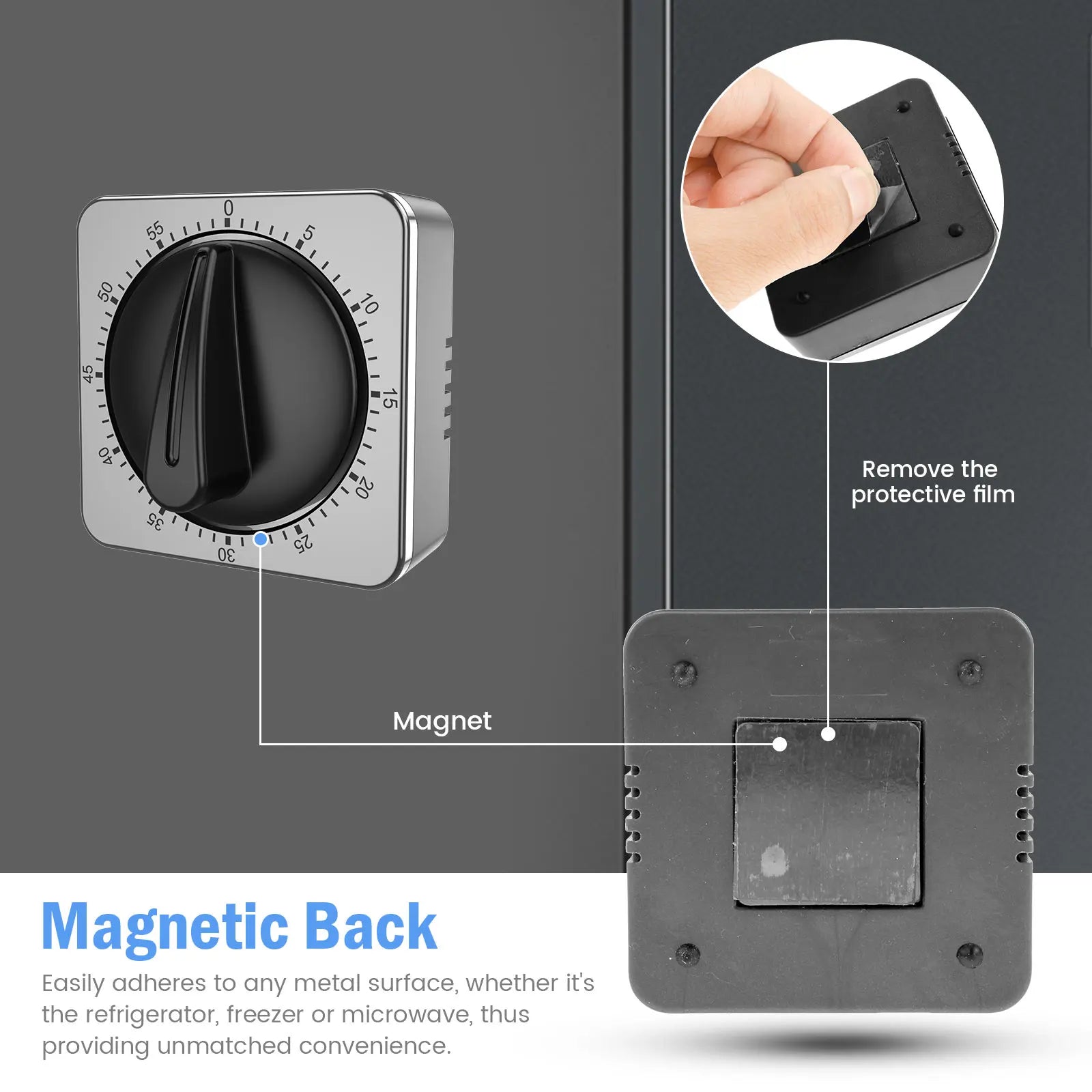 60-Minute Magnetic Kitchen Timer – Mechanical Manual Countdown Alarm for Cooking, Baking, Study & Fitness