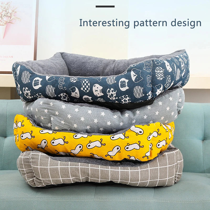 Plush Winter Pet Bed for Dogs & Cats - Thickened Breathable Dog Sofa with Non-Slip Bottom, Multiple Sizes S-XXXL