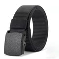 Adjustable Canvas Tactical Belt with Automatic Buckle – Non-Metal Outdoor Casual Belt (120–150 cm | 47–59 in)