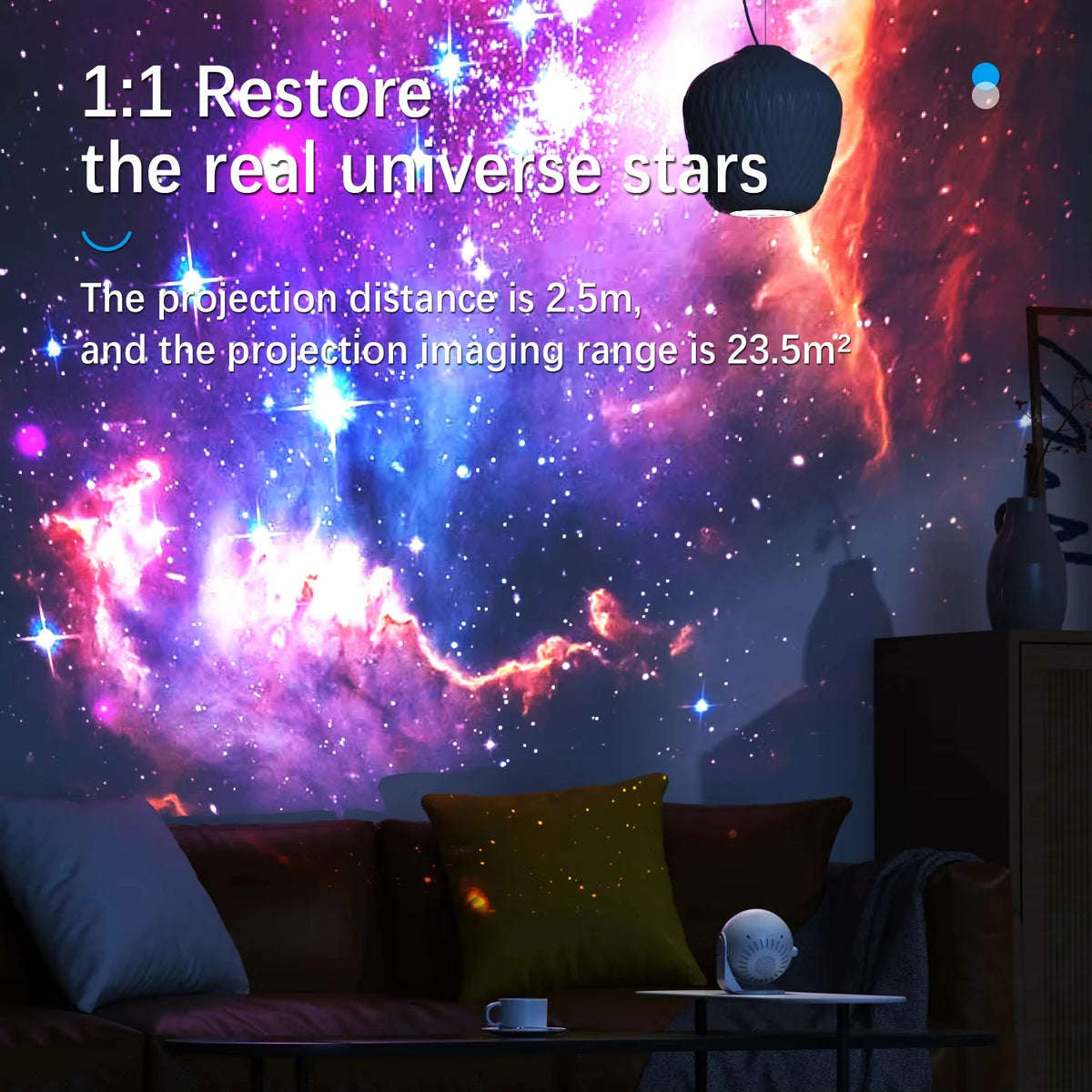 Galaxy Projector 5-in-1 Star Projector Night Light with Bluetooth Speaker & White Noise for Kids & Adults