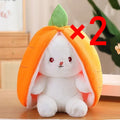 25 cm (9.8 in) Strawberry Carrot Rabbit Plush Toy - Transforming Fruit Bunny Stuffed Animal for Kids Birthday Gift