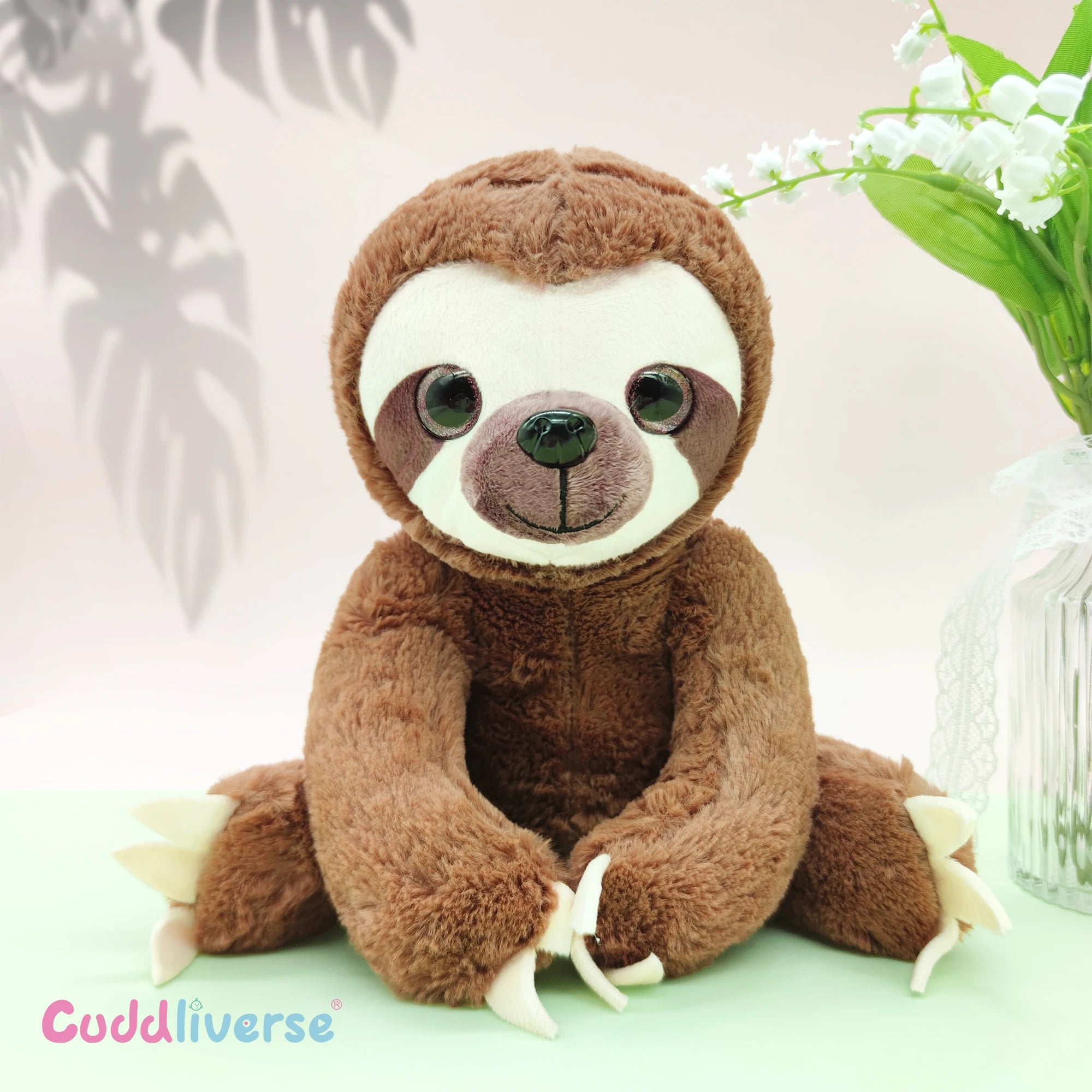 Realistic Sloth Plush Toy 25 cm (9.8 in) Soft PP Cotton Stuffed Animal Cuddly Sloth Doll Birthday Holiday Gift for Kids